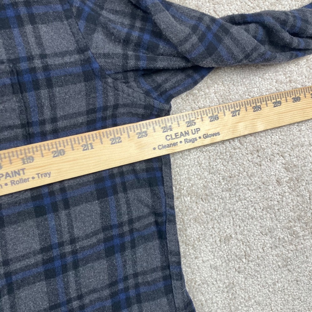 J. Crew Classic Flannel Shirt XL Blue Gray Plaid Long Sleeve Button Front Casual - Picture 6 of 7